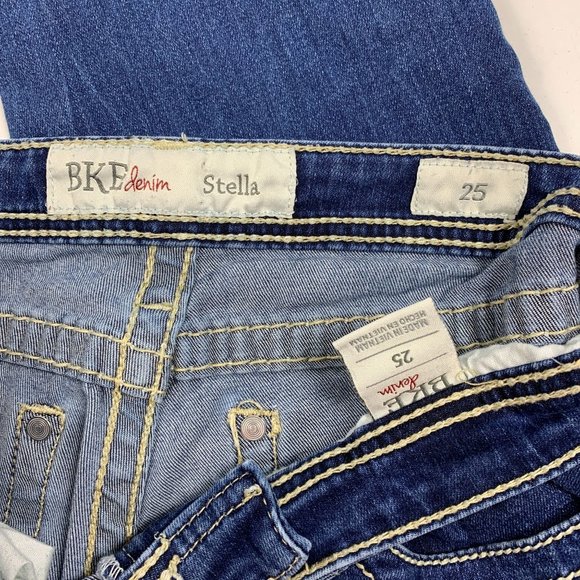 BKE Stella Jeans 25 Cropped Capri Denim Buckle - Picture 3 of 3